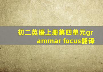 初二英语上册第四单元grammar focus翻译